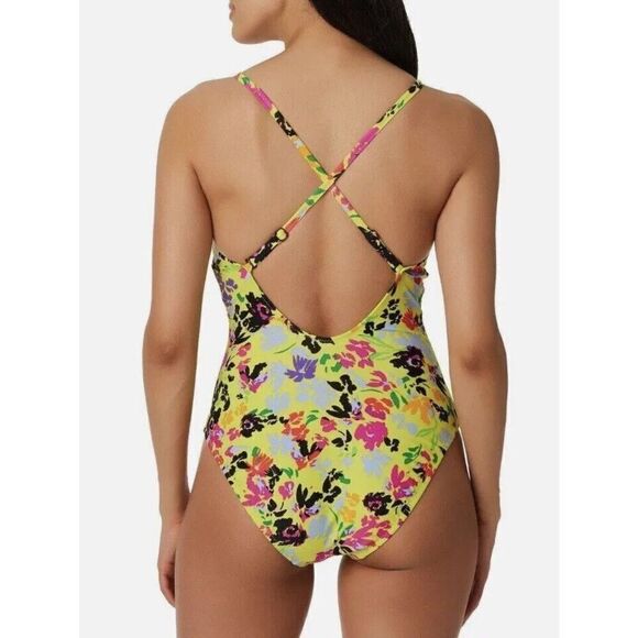 BAR III MBFC22236 Women's Sz S Citron Floral Chic One-Piece Swimsuit - Picture 9 of 9
